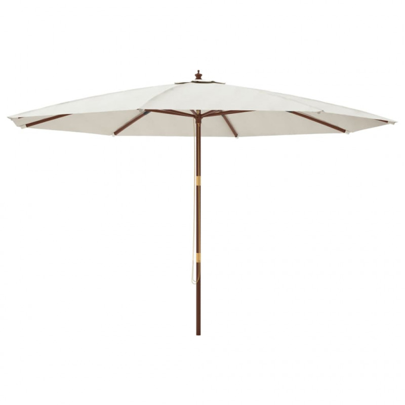 Parasol ogrodowy na drewnianym słupku, piaskowy, 400x273 cm