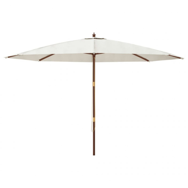 Parasol ogrodowy na drewnianym słupku, piaskowy, 400x273 cm