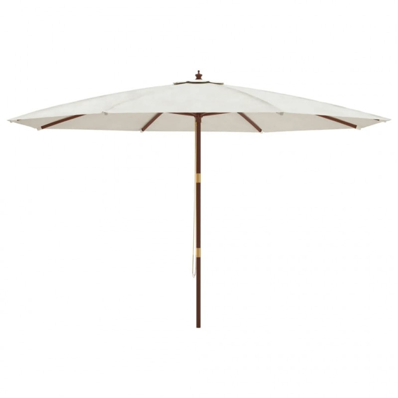 Parasol ogrodowy na drewnianym słupku, piaskowy, 400x273 cm