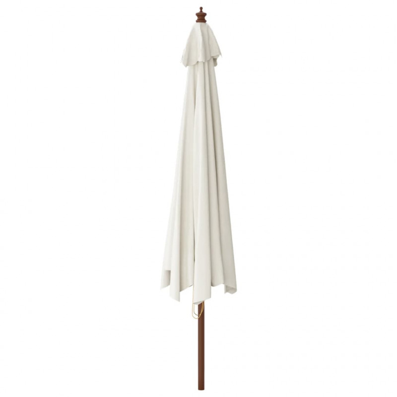 Parasol ogrodowy na drewnianym słupku, piaskowy, 400x273 cm