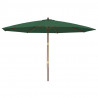 Parasol ogrodowy na drewnianym słupku, zielony, 400x273 cm