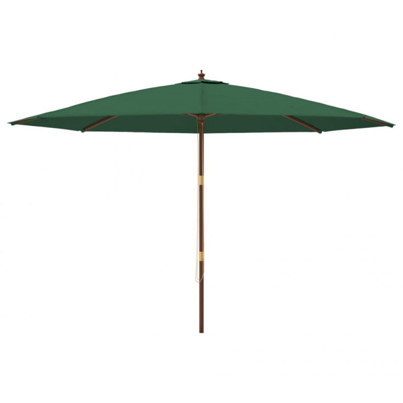 Parasol ogrodowy na drewnianym słupku, zielony, 400x273 cm