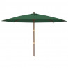 Parasol ogrodowy na drewnianym słupku, zielony, 400x273 cm