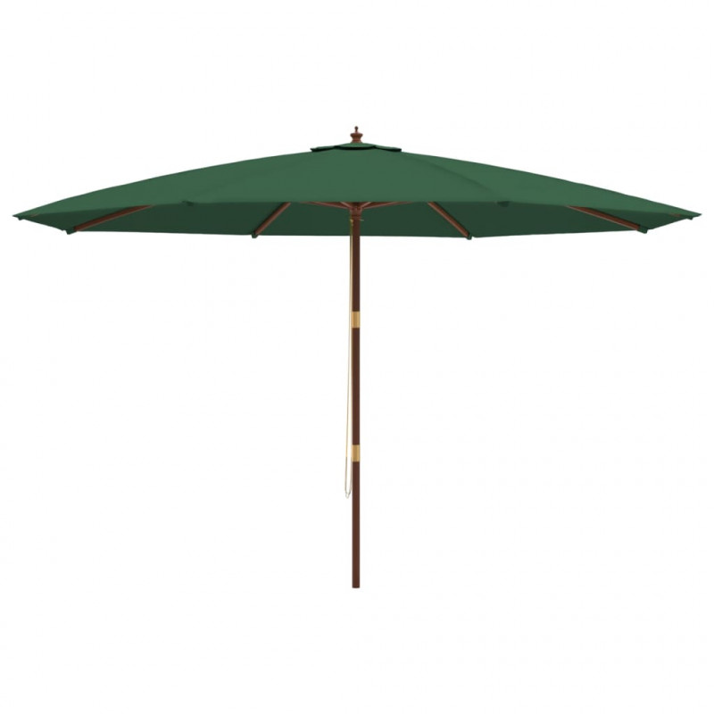 Parasol ogrodowy na drewnianym słupku, zielony, 400x273 cm