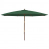 Parasol ogrodowy na drewnianym słupku, zielony, 400x273 cm