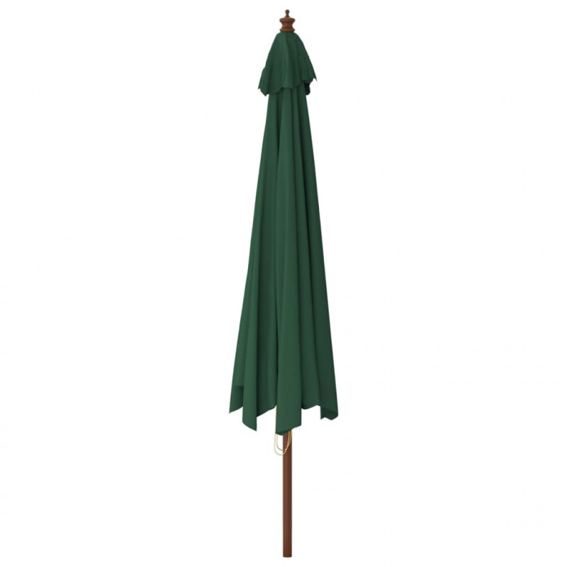 Parasol ogrodowy na drewnianym słupku, zielony, 400x273 cm