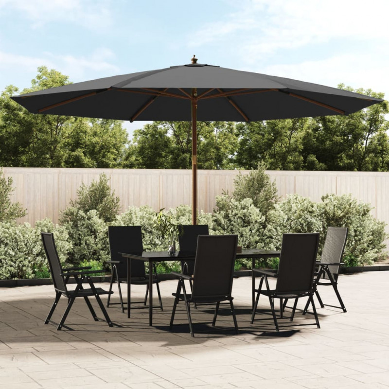 Parasol ogrodowy na drewnianym słupku, antracytowy, 400x273 cm