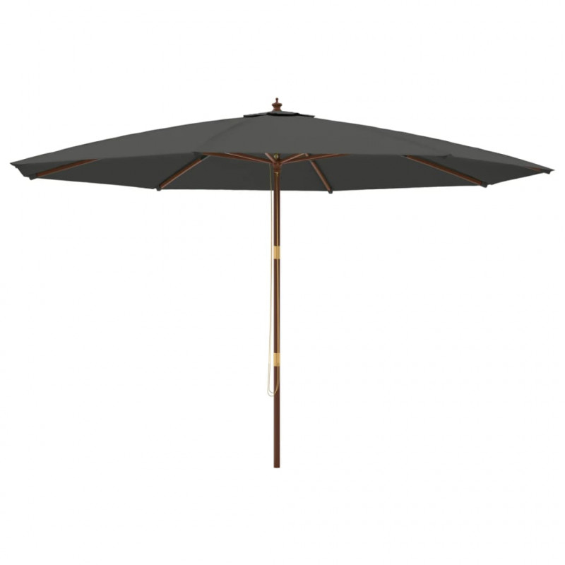 Parasol ogrodowy na drewnianym słupku, antracytowy, 400x273 cm