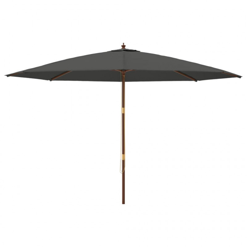 Parasol ogrodowy na drewnianym słupku, antracytowy, 400x273 cm