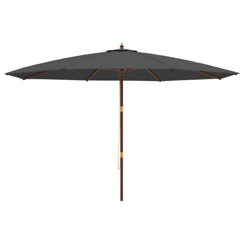 Parasol ogrodowy na drewnianym słupku, antracytowy, 400x273 cm