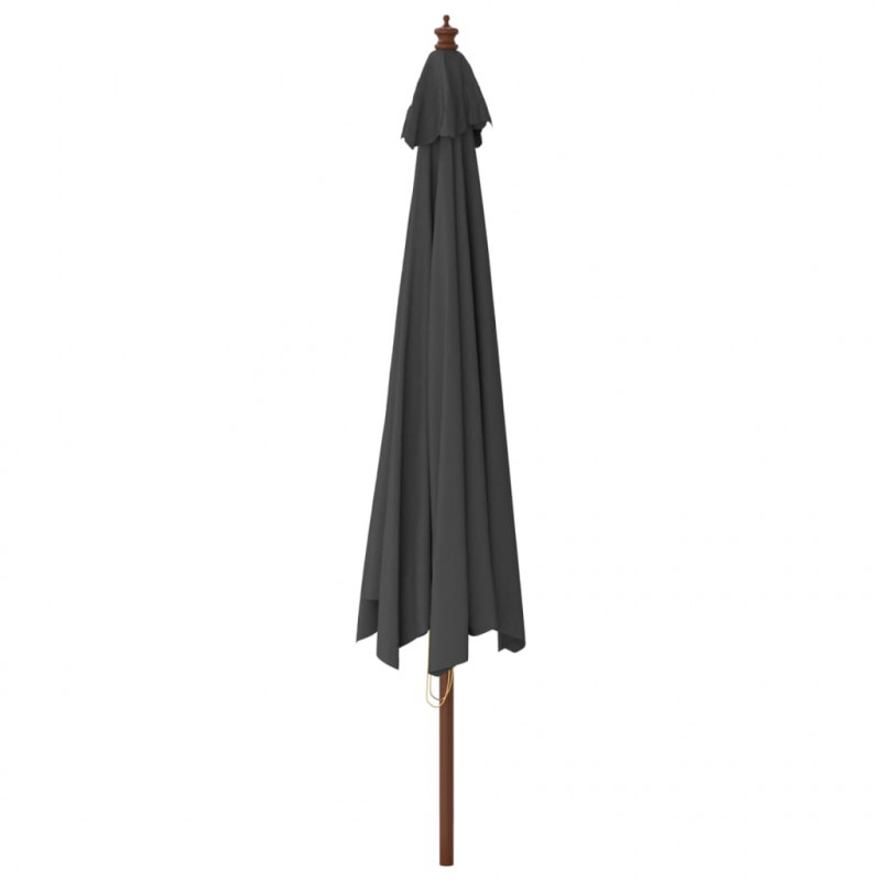 Parasol ogrodowy na drewnianym słupku, antracytowy, 400x273 cm