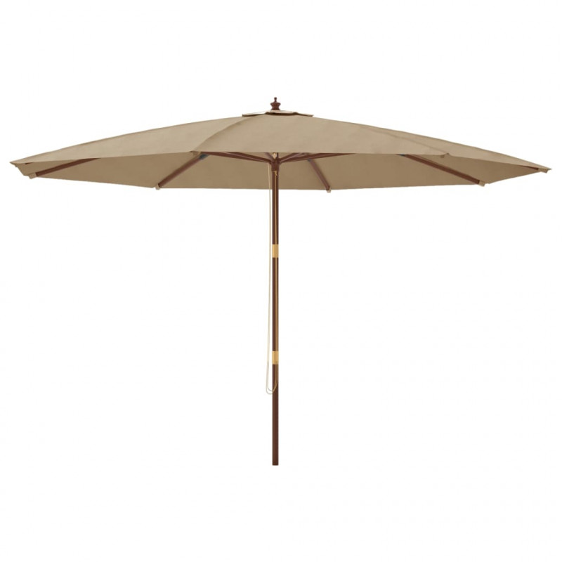 Parasol ogrodowy na drewnianym słupku, taupe, 400x273 cm