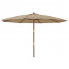 Parasol ogrodowy na drewnianym słupku, taupe, 400x273 cm