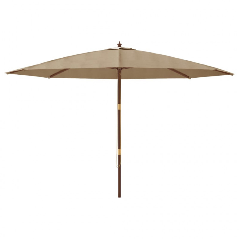 Parasol ogrodowy na drewnianym słupku, taupe, 400x273 cm