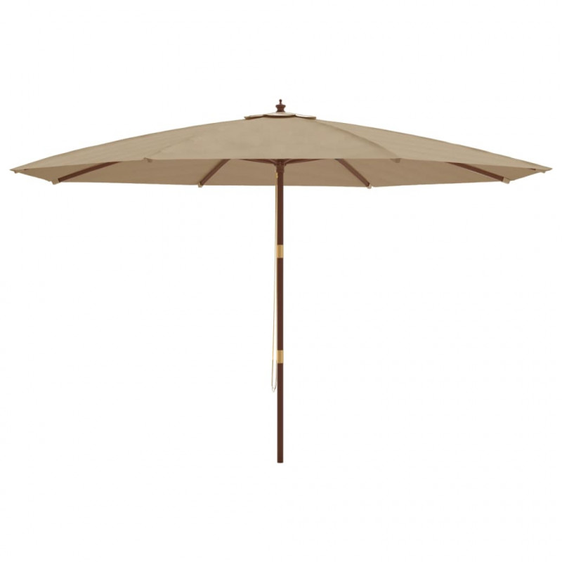 Parasol ogrodowy na drewnianym słupku, taupe, 400x273 cm
