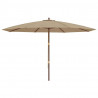 Parasol ogrodowy na drewnianym słupku, taupe, 400x273 cm