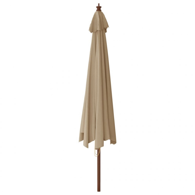 Parasol ogrodowy na drewnianym słupku, taupe, 400x273 cm