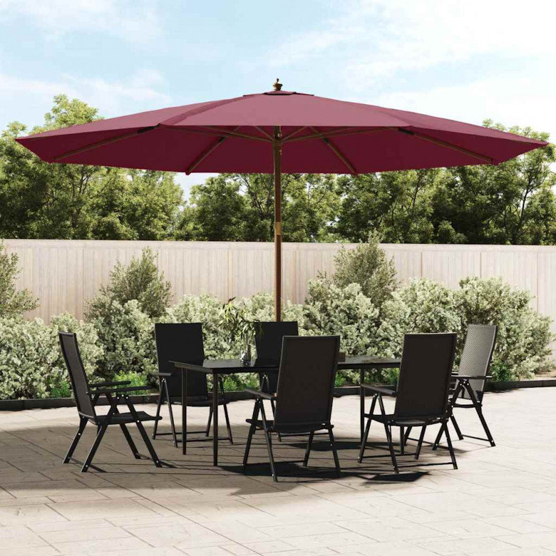 Parasol ogrodowy na drewnianym słupku, bordowy, 400x273 cm