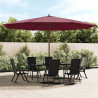 Parasol ogrodowy na drewnianym słupku, bordowy, 400x273 cm