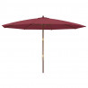 Parasol ogrodowy na drewnianym słupku, bordowy, 400x273 cm