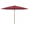 Parasol ogrodowy na drewnianym słupku, bordowy, 400x273 cm