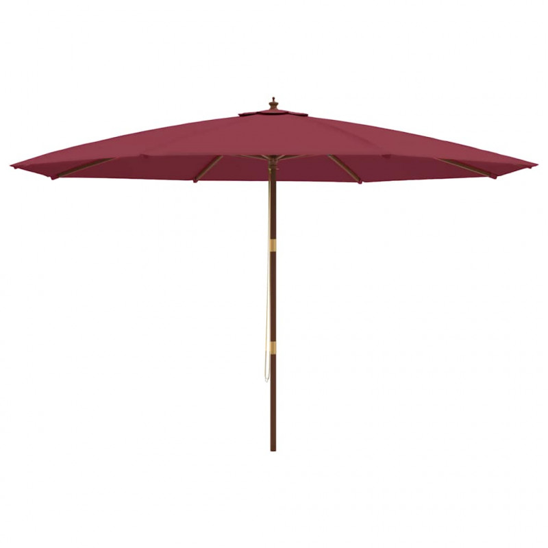 Parasol ogrodowy na drewnianym słupku, bordowy, 400x273 cm