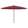 Parasol ogrodowy na drewnianym słupku, bordowy, 400x273 cm