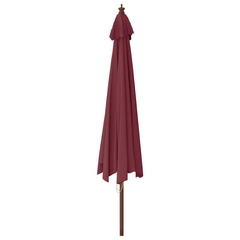 Parasol ogrodowy na drewnianym słupku, bordowy, 400x273 cm