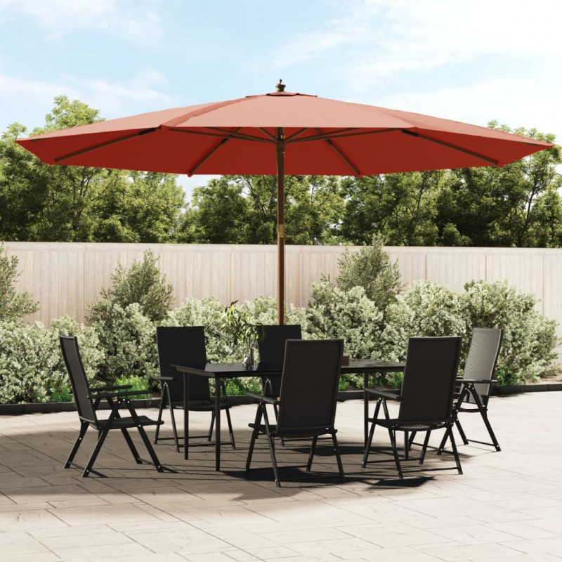 Parasol ogrodowy na drewnianym słupku, terakotowy, 400x273 cm