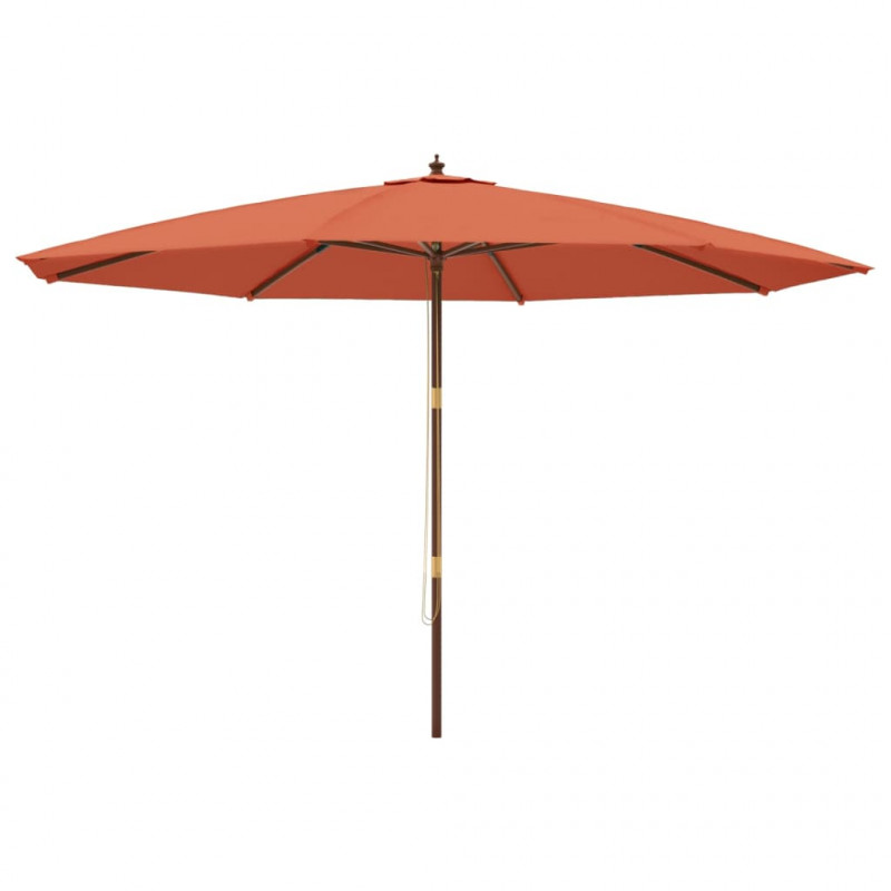 Parasol ogrodowy na drewnianym słupku, terakotowy, 400x273 cm