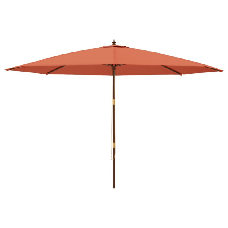 Parasol ogrodowy na drewnianym słupku, terakotowy, 400x273 cm