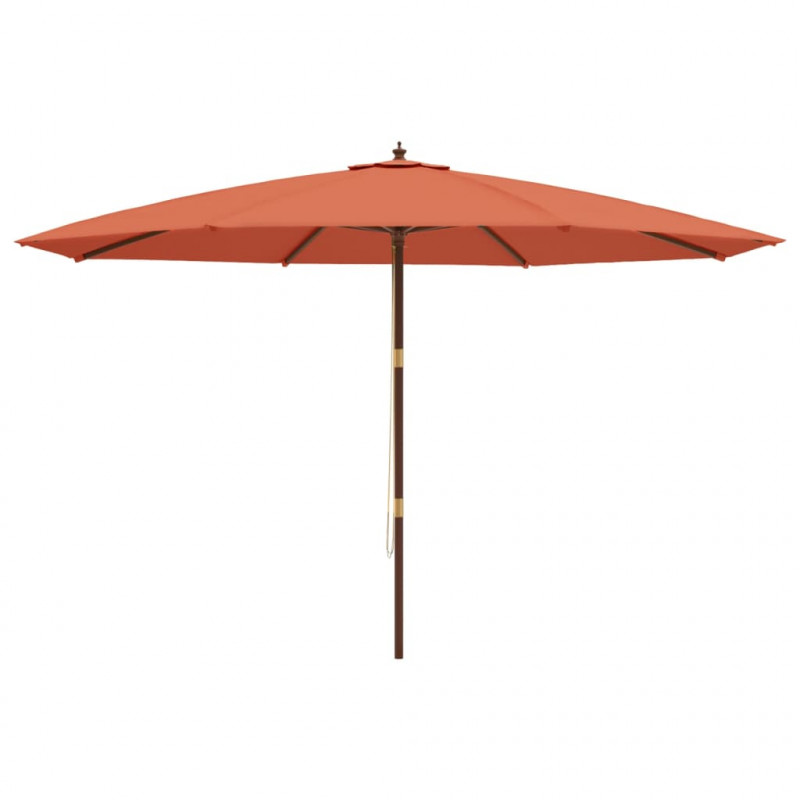Parasol ogrodowy na drewnianym słupku, terakotowy, 400x273 cm