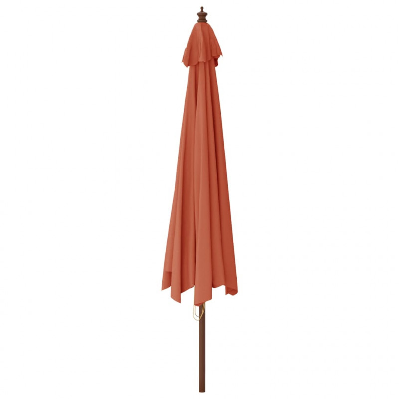 Parasol ogrodowy na drewnianym słupku, terakotowy, 400x273 cm