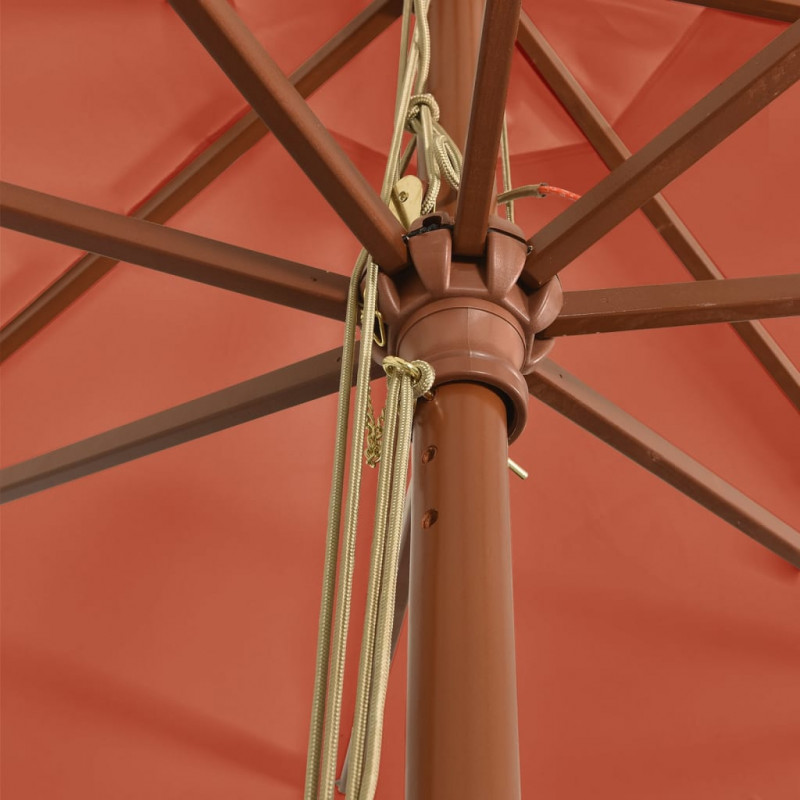 Parasol ogrodowy na drewnianym słupku, terakotowy, 400x273 cm