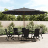 Parasol ogrodowy na drewnianym słupku, czarny, 400x273 cm