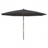 Parasol ogrodowy na drewnianym słupku, czarny, 400x273 cm