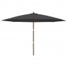 Parasol ogrodowy na drewnianym słupku, czarny, 400x273 cm