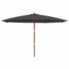 Parasol ogrodowy na drewnianym słupku, czarny, 400x273 cm