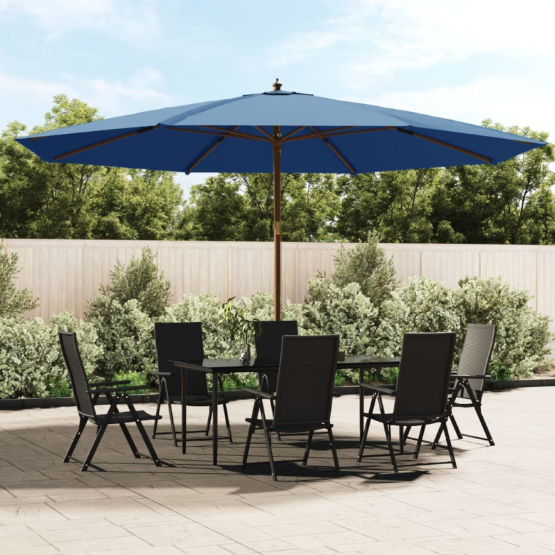 Parasol ogrodowy na drewnianym słupku, lazurowy, 400x273 cm