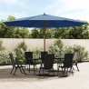 Parasol ogrodowy na drewnianym słupku, lazurowy, 400x273 cm