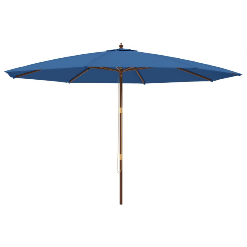 Parasol ogrodowy na drewnianym słupku, lazurowy, 400x273 cm