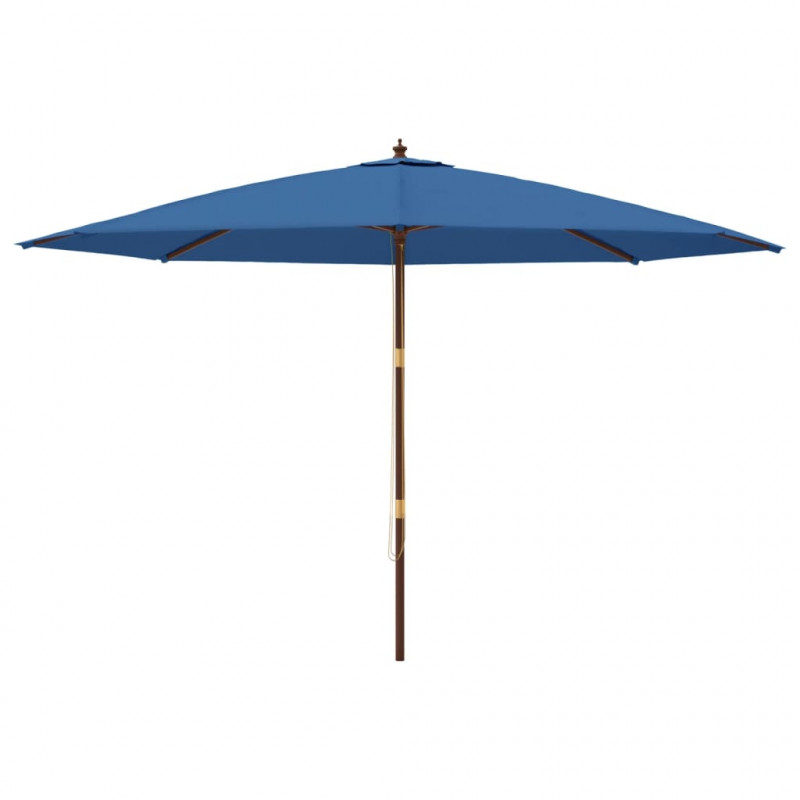 Parasol ogrodowy na drewnianym słupku, lazurowy, 400x273 cm