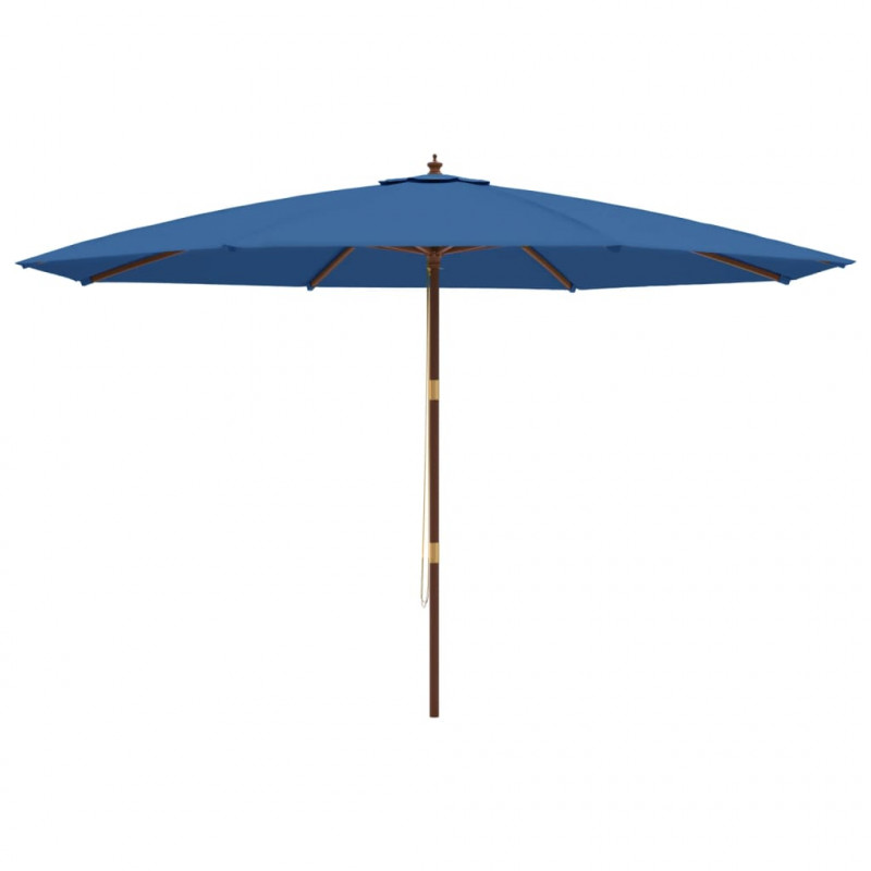 Parasol ogrodowy na drewnianym słupku, lazurowy, 400x273 cm