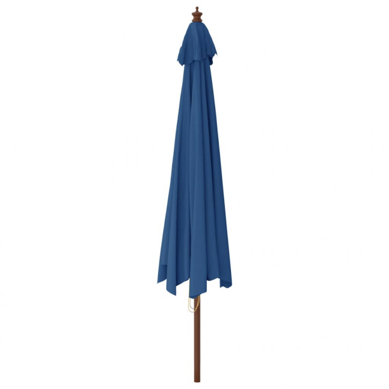 Parasol ogrodowy na drewnianym słupku, lazurowy, 400x273 cm
