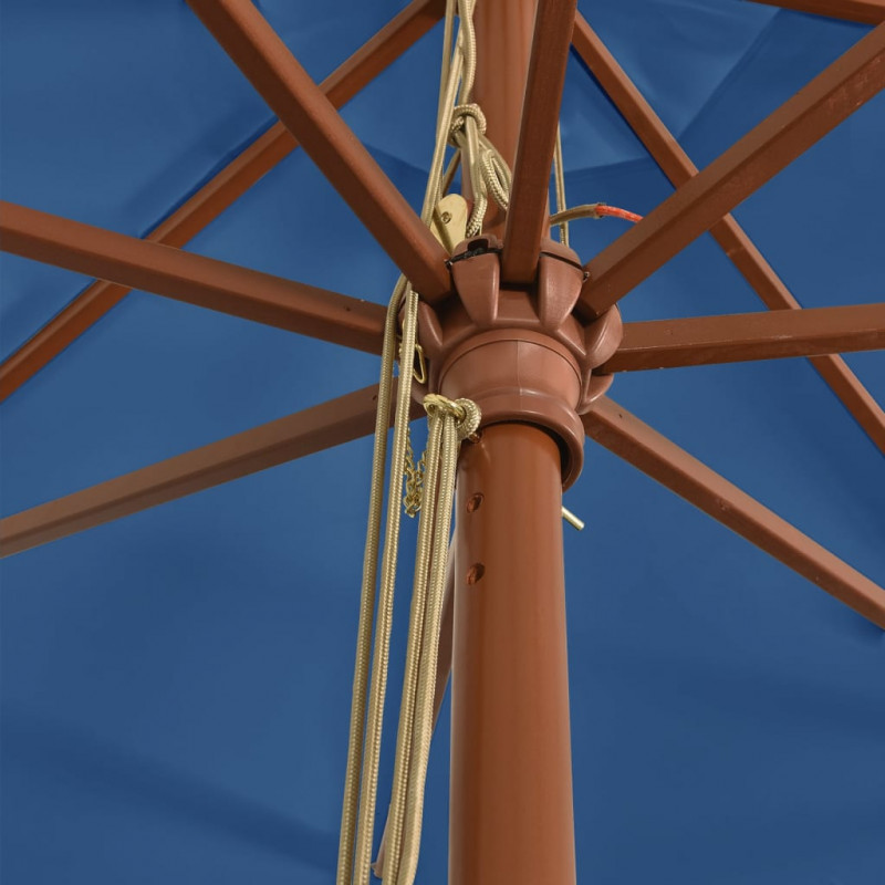 Parasol ogrodowy na drewnianym słupku, lazurowy, 400x273 cm
