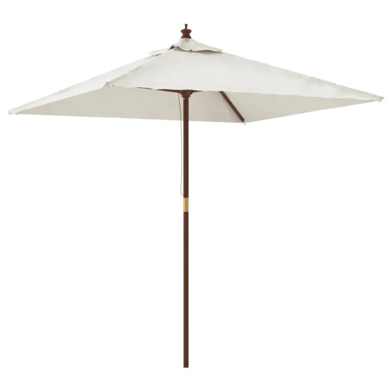 Parasol ogrodowy na drewnianym słupku, piaskowy, 198x198x231 cm