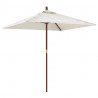 Parasol ogrodowy na drewnianym słupku, piaskowy, 198x198x231 cm