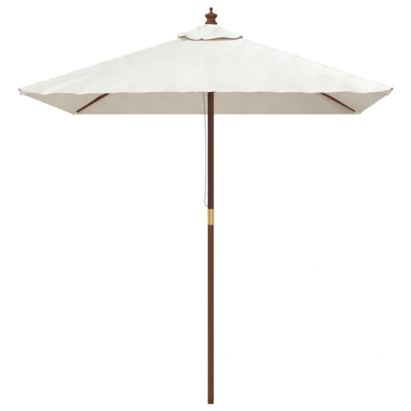Parasol ogrodowy na drewnianym słupku, piaskowy, 198x198x231 cm