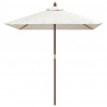 Parasol ogrodowy na drewnianym słupku, piaskowy, 198x198x231 cm