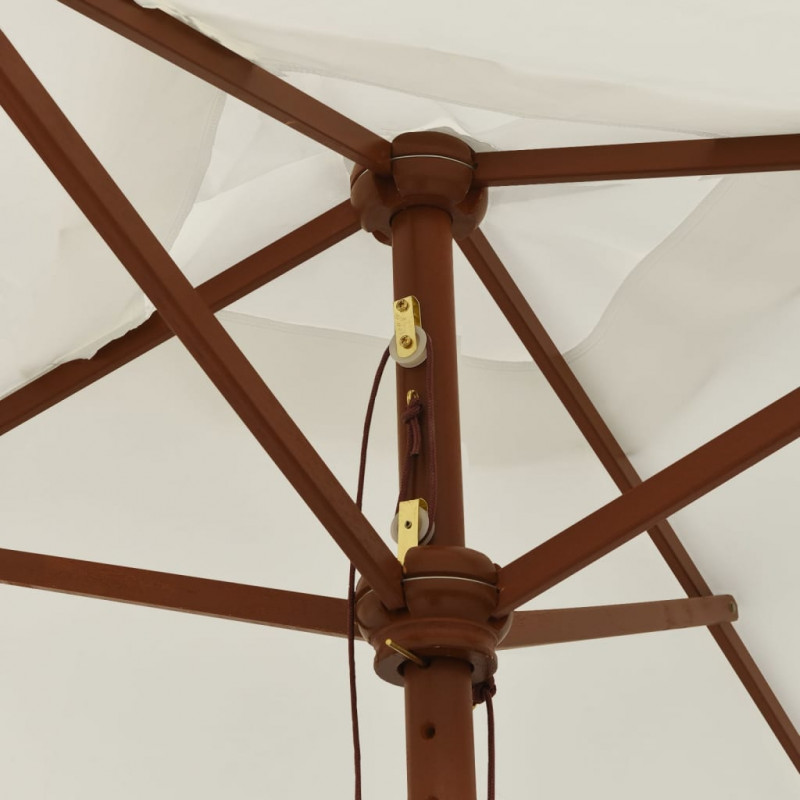 Parasol ogrodowy na drewnianym słupku, piaskowy, 198x198x231 cm